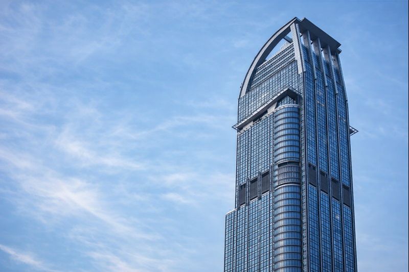 Financial district skyline